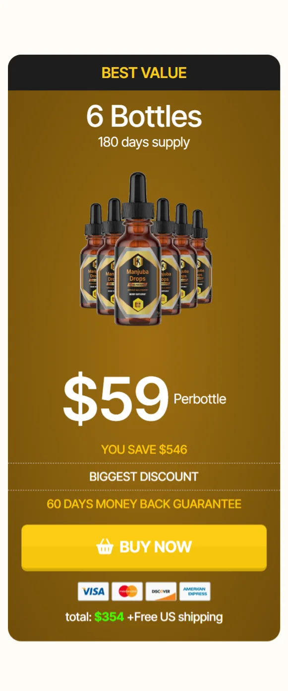 Manjuba Drops™ 6 bottles pricing
